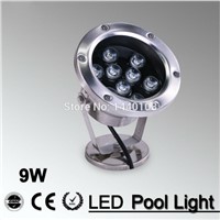 5pcs/lot 9W LED Fountain lamp Stainless steel IP68 AC12V AC24V Swimming Pool/Ponds/Fountain colorful decorative lighting