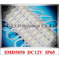 waterproof LED module light back lighting backlight DC12V SMD 5050 3led 3*0.24W 0.72W 45lm 3led/pcs 20pcs/string 3000pcs/lot CE