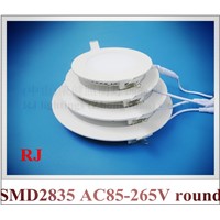 die-cast aluminum LED flat light round recessed ceiling panel light 24W / 18W / 15W / 12W / 9W / 6W AC85-265V SMD2835 CE ROHS