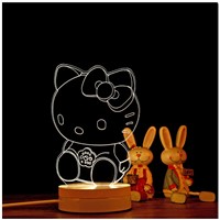 AC220V (1 pieces/lot) 3D Cartoon Three-dimensional LED Night Lights,Creative Small Desk Lamp, Cartoon cat design