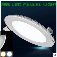 HOT!2pcs/Lot 25W 1800lumens Led Panel Light AC85-265V Round, Square Led ceiling Light for home Bedroom White/Warm