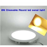 HOT! 6W Dimmable Round led panel light AC85-265V ceiling Light 520lumens DHL FREE,20pcs/Lot