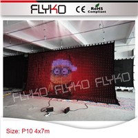 P10 4*7m flexible oled disolay firepoorf led video curtian backdrop
