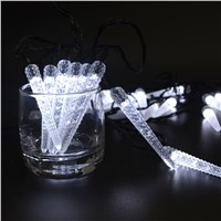 Solar Powered LED Christmas Outdoor Light String 16ft 20LED Icicle String Light For Gardens Homes Wedding Waterproof (Colorful)