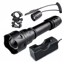 UniqueFire T20 940nm Infrared Zoomable LED Tactical Flashlight Torch Set Night Vision+Charger+Rat Tail+Scope Mount For Hunting