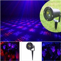 AUCD Waterproof Red Blue Dots Laser Outdoor / Indoor Projector Lights Landscape Garden Home Party Xmas Lighting GO-100RB
