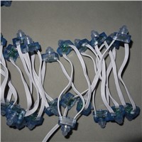 18AWG wire 100pcs/string DC12V square type WS2811 addressable RGB led smart pixel node,with all WHITE wire,IP68 rated