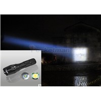 E17 XM-L T6 3800 Lumens Zoomable LED Flashlight Torch light + 18650 Rechargeable Battery + charger + holster zk10