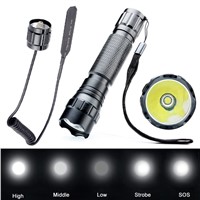 Best Quality WF-501B 3000 Lumens CREE XM-L T6 LED Flashlight Torch Light Lantern Hunting + Remote Pressure Switch
