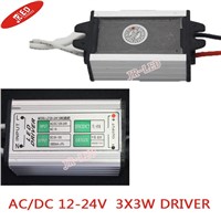 Freeshipping!   2pcs   10W Waterproof LED Driver1000ma   (12~24V / 3 Series and 3 in Parallel)