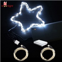 BEST 33ft /10m USB 5V LED Strap Lights Sliver Wire Christmas Festival Lightning 100 LED String xmas Fairy Lights