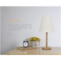 Cottage Style Wooden Table Lamp 200*200*420mm E27 Wood Testile White Lampshade Desk Light For Study Room Bedroom WTL006