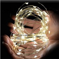 1PC/Lot 10M 33ft 100 led 3AA Battery Powered Outdoor Led Copper Wire String Lghts for Christmas Festival Wedding Party Decor