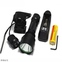 High Quality 2000LM Lantern C8 XMLT6 l2 Led Flashlight Linterna Torch Light Hunting Flash Light +18650+Battery Charger+Gun Mount