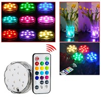 1 PC 10 LED Wedding Decoration Waterproof Submersible LED Underwater Light With Remote For Halloween Christmas Decor For 2017