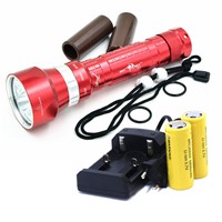 CREE XM-L2 50W 8000LM Waterproof LED Light Scuba Diving Flashlight underwater Diving Flashlight Lamp +2*26650 Battery+Charger