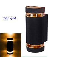 12pcs/lot 8w led wall lamp light waterproof up and down side/led porch lights/led wall light waterproof outdoor(AC 85-265V)