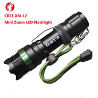 Flashlight LED CREE XM-L2 Self defense Household outdoor essential Mechanical rotating zoom Mini Torch