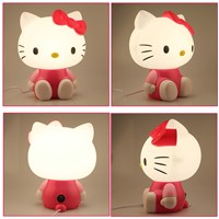 Cute cartoon Hello Kitty LED eye lamp bedside lamp reading creative gifts to students and white-collar workers warm night light