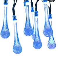 30 LED Water Drop Solar Powered String Lights LED Fairy Light for Wedding Christmas Party Festival Outdoor Indoor Decoration