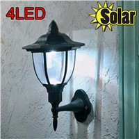 1Piece Solar Powered garden light Oudoor 4 LED Solar wall lamp 100% solar power design waterproof garden light lampara solar