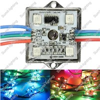 20pcs/string, DC12V IP67 Waterproof Addressable RGB Full Color WS2801 IC Pixel LED Module String, 4x5050SMD, 36mm*36mm Square