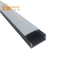 UnvarySam 5pcs 1Meter Black Recessed LED Aluminum Extrusion Profile without Flange Using for Strip within 20mm U Shape