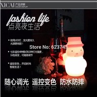 4pcs/lot Plastic rechargeable battery illuminated Christmas LED Snowman night table lamp led baby night light for Christmas gift