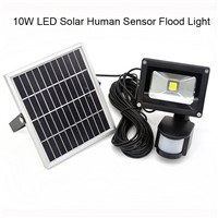 promotion 10W Solar powered LED Flood light with PIR Motion sensor garden Security path wall lamp outdoor led spot lighting