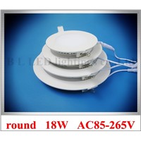 recessed embeded install round ceiling LED panel light lamp LED downlight down light flat light 18W SMD 2835 90led AC 85-265V