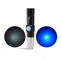 365NM Portable UV LED Flashlight USB Rechargeable Black Light Gem Torch Detector for Currency, Fluorescent, Jade, Gem, Pet Urine