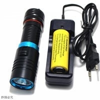 Diving 100m Cree XM-L2 26650 flashlight Underwater led light magnetic switch waterproof Flash light torch by 18650 or 26650