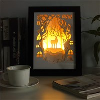 3D stereoscopic carved lamp light paper