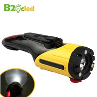 LED flashlight  Outdoor multifunctional Vehicle mounted safety LED torch hammer warning lights USB charger hand power generation