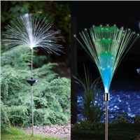 Solar Fiber Optic Color Changing Garden Stake Light Nightlight Lamp Bright Glowing Lighting Home Holiday Party Decoration