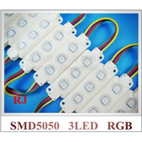 ABS expocy waterproof injection RGB LED module SMD 5050 LED back light module backlight DC12V 0.72W 3led IP66 CE 68mm*20mm