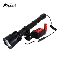 ANJOET LED Tactical Flashlight 18650 Lantern Trustfire 6000Lm XML 3xT6 light 5Mode Torch+Battery+Charger+Remote Switch+Gun Mount