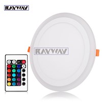 RAYWA 3 Models White &amp;amp;amp;RGB Led Panel Light 6w/9w/18W/24WUltraThin Recessed LED Ceiling downlight Acrylic Panel Lamp Remot Control