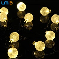LMID Solar Lamps Crystal Ball Waterproof Colorful Fairy Outdoor Solar Light Garden Christmas Party Decoration String Lights