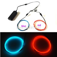 1Meter 2pieces 1.3mm Car Party decorative Led Neon thread light with 2AA 3V EL driver Flexible Neon Light EL Wire Rope Tube