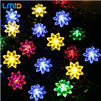 LMID Solar LED Lamp Outdoor Waterproof  Lotus Flower Decoration Christmas Garden Holiday Solar Power String Lights
