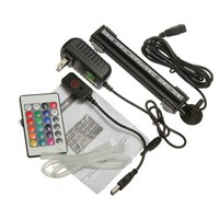 6&#39;&#39; 15Colors 24key 12V 6LED Remote Control Aquarium Fish Tank Submersible waterproof Air Bubble Airstone Light Bar RGB 16cm 2.8W