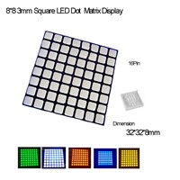 Full Color 3.0 Square LED 8*8 Dot Matrix Common Anode,16Pin,2PCS/lot R,G,B,Y,O,W Avalible,Fast Delivery