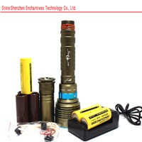 14000 Lumen 70W 7* XML T6 LED Diving Flashlight Torch 200M Underwater Waterproof LED Flash Light Lantern+ 26650 Battery+ Charger