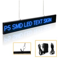 13 INCH P5mm Led Module SMD USB Programmable Indoor Scrolling Blue Color Message LED Sign Board