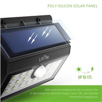 Litom 2 Packs IP55 Weatherproof 20 LED Solar Sensor Powered Wall Lights Security Motion Sensor Lamp for Outdoor