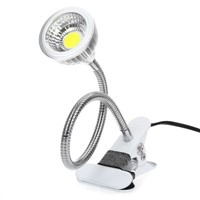 5W COB LED Flexible Hose Light Clip Desk Lamp for Reading