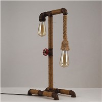 American water pipe desk lamps industrial loft table light bar restaurant cafe study office vintage decoration lights rope lamp