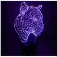 Leopard touch switch LED 3D lamp ,Visual Illusion  7color changing 5V USB for laptop,  desk decoration toy lamp