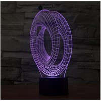 Fash Ring  touch switch LED 3D lamp ,Visual Illusion  7color changing 5V USB for laptop,  desk decoration toy lamp